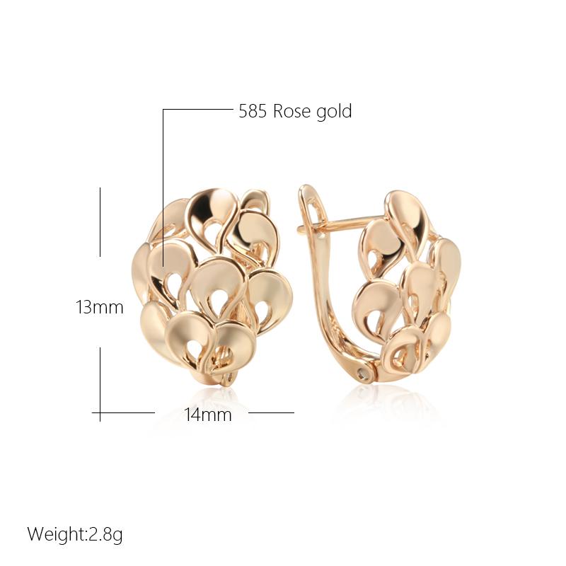 New Unusual Hollow Flower Drop Earrings For Women  Rose Gold Color Bridal Earrings Wedding Daily Fashion Ethnic Jewelry