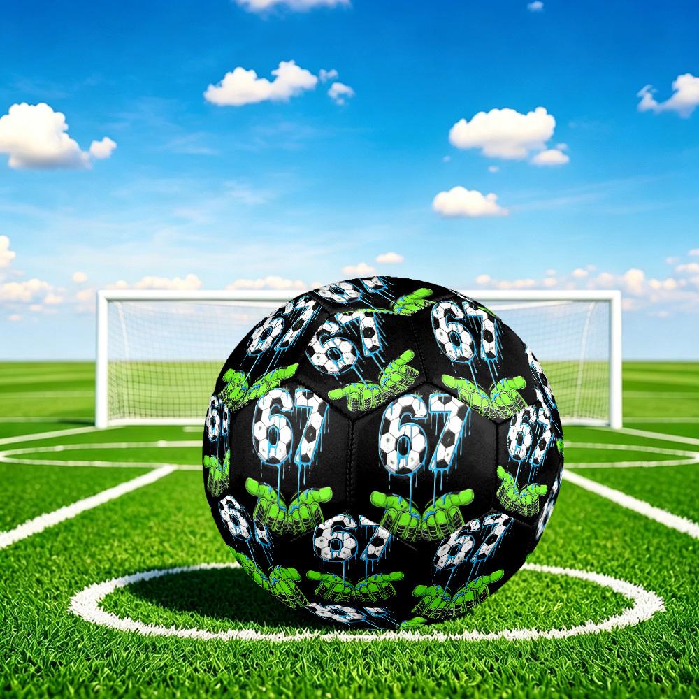 1pc Soccer Gloves Art Theme Soccer Ball Football, Size 5, Lightweight PVC, Outdoor Training Soccer Ball,Gift C6550