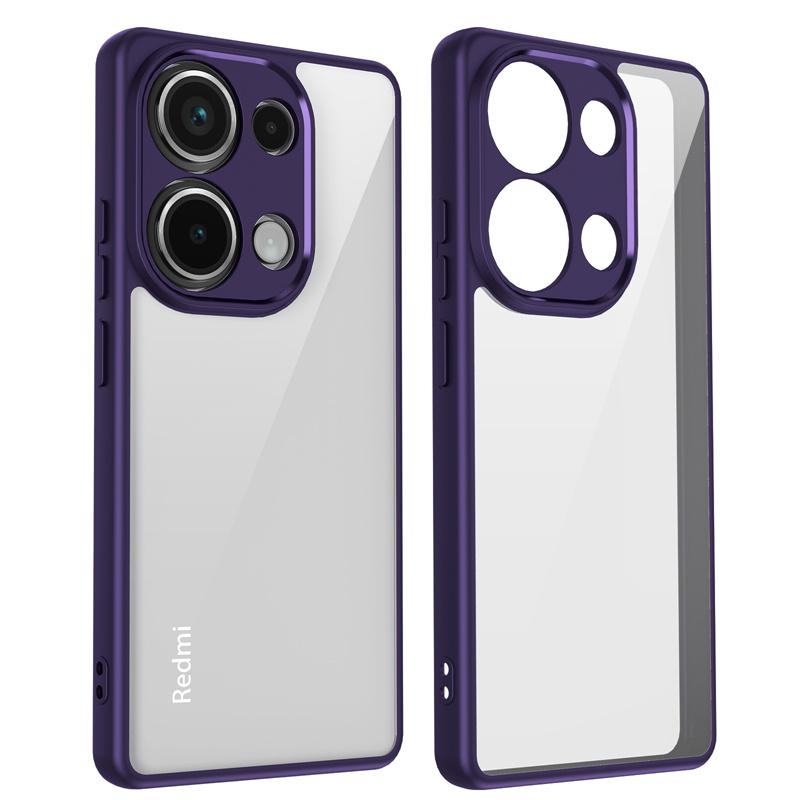 For Xiaomi Poco M6 Pro 4G Case Plating Silicone Bumper Shockproof Clear Back Cover Hard Matte Case for Xiaomi Poco M6 Pro 4G