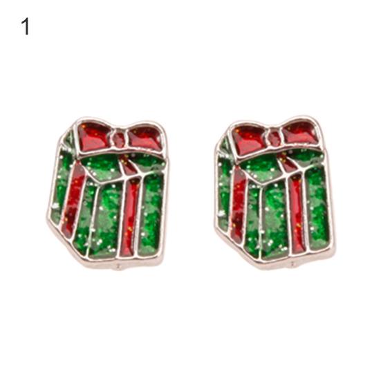 1 Pair Christmas Earrings Santa Claus Wreath Accessory Deer Socks Dangle Earrings for Christmas