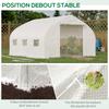 Garden Tunnel Greenhouse 10.4 m² Anti-UV Garden Greenhouse Roll-Up Zipped Door Mesh Windows 350 x 300 x 200 cm White