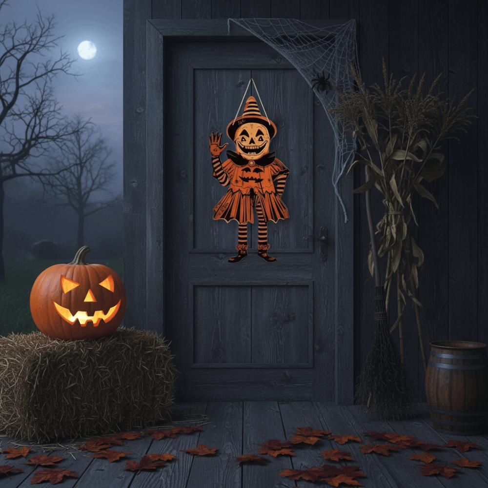 Funny Door Hanging Ornaments 2D Printed Witch's Doorplate Retro Decorative Plate Christmas