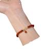 Persimmon Red Natural Southern Red Agate Bracelet, Zodiac Bracelet for Women, Simple Rabbit-themed Jewelry Gift for Girlfriends