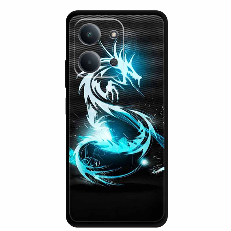 Case For Xiaomi Redmi 15C 5G European Colorful Flower Black Soft Silicone TPU Phone Case For Redmi 15C 4G Shell ProtectionBumper