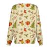 Women's Casual Fashion Long Sleeve Standing Lapel Single Breasted Christmas Printed Protective Jacket Top