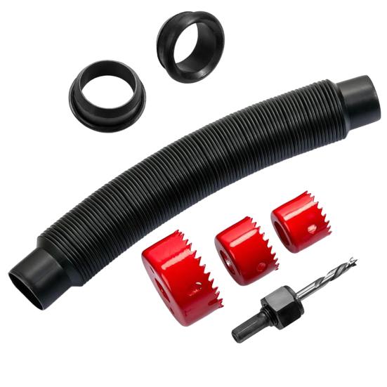 Spojovací hadice k dešťovým sudům Spojují 2 sudy na dešťovou vodu Sada pro nepropustné spojení dešťových sudů Hadice Těsnění a děrovky pro venkovní sudy na dešťovou vodu