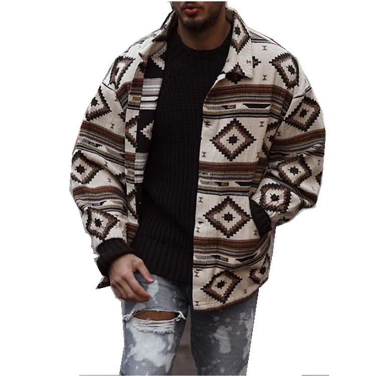Autumn New Youth Lapel Printed Jacket for Men