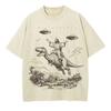 Gott Dinosaurier Muster Mode T-Shirt Unisex und Unisex Sommer Neu Baumwolle Atmungsaktiv Unisexs T-Shirts Lässig Vintage Streetwear