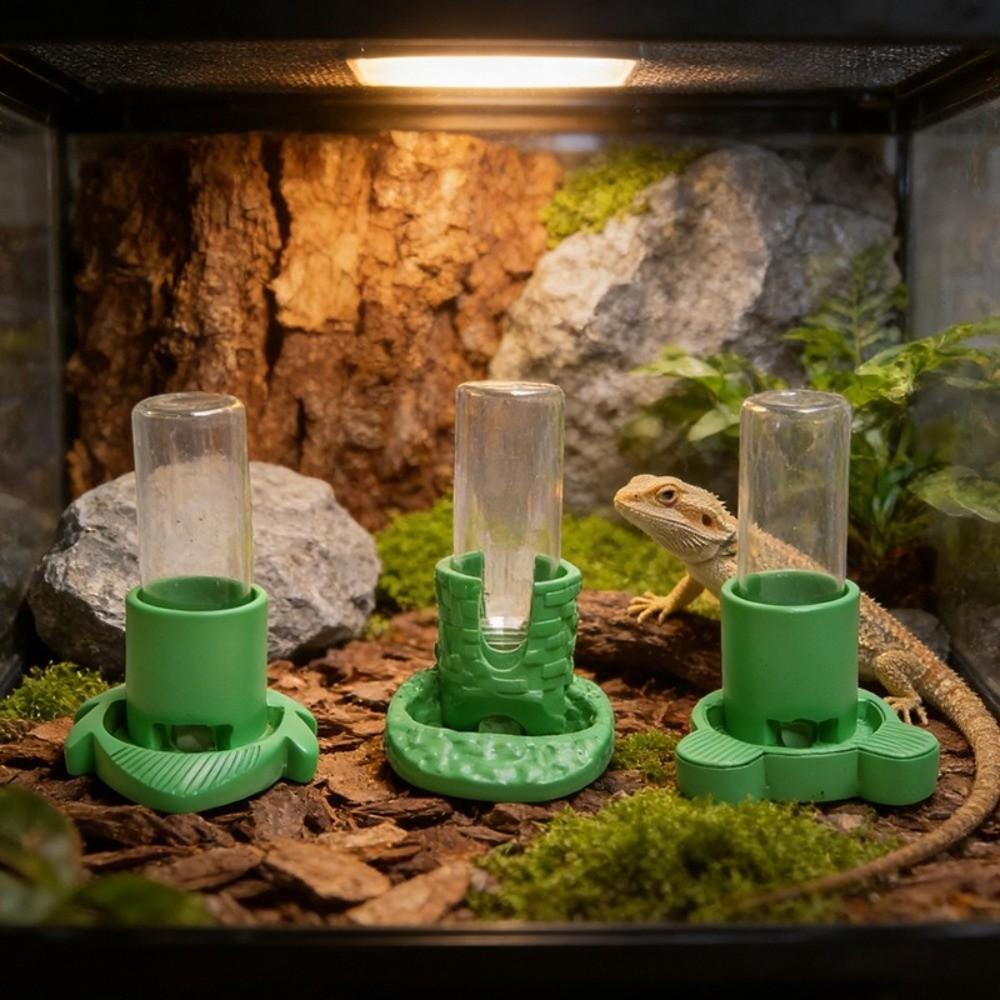Anti-slip Base Reptiles Water Feeder Plastic Pet Drinking Bowl Turtle Food Bowl  Small Creatures
