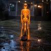 Decorative Cemetery Ground Inserts Solar Skeleton Garden Stake Light Halloween 3D Glowing Skull Yard Exterior Path Lights Decor with LED Waterproof
