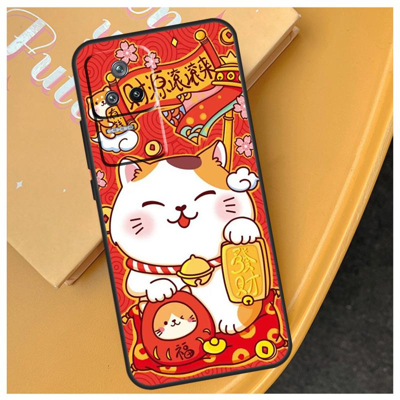 Maneki Neko Lucky Money Cat Funda For Xiaomi 17 Pro Max 14 15 Ultra 13T 14T 15T POCO X7 X5 X6 Pro F5 F6 F7 F8 Ultra Case