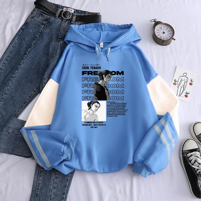 

Японское Аниме Атака Титанов Эрен Йегер Графический Принт Толстовки с Капюшоном Мужские Женские Толстовки Большого Размера Толстовка Харадзюку Мужская Уличная Одежда 4XL синий/белый