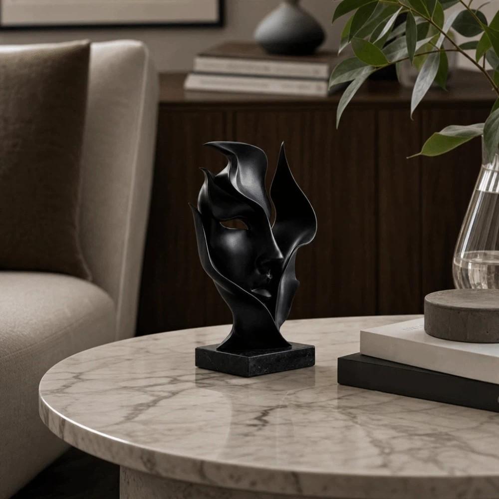 Statue Home Decoration Artistic Sense Facial Ornaments Funny Half Face Sculpture Home