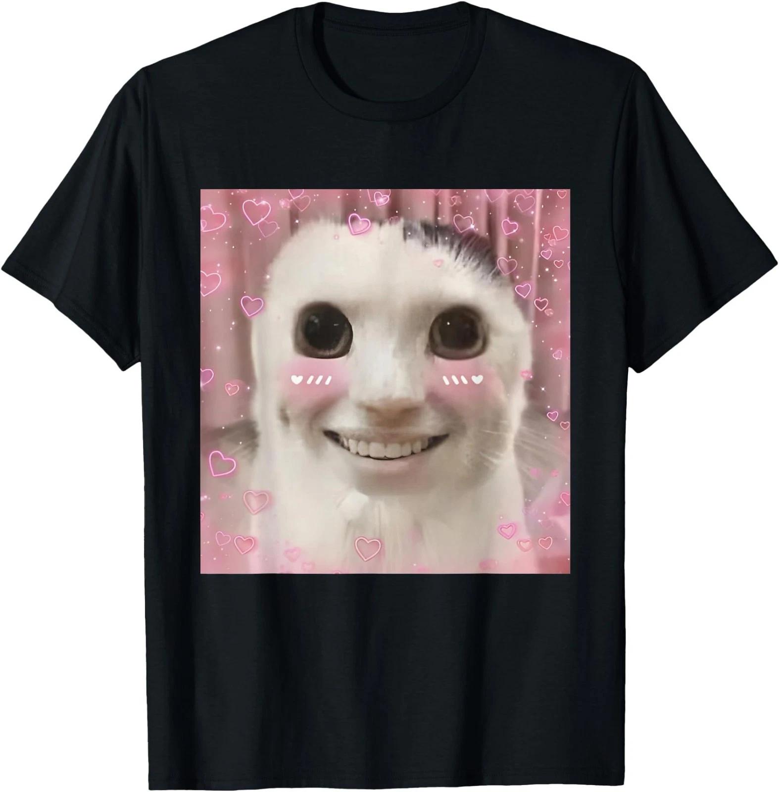 Goofy Ahh Cat Meme Dank Cursed Weirdcore Cringey Banana Cat T-Shirt S