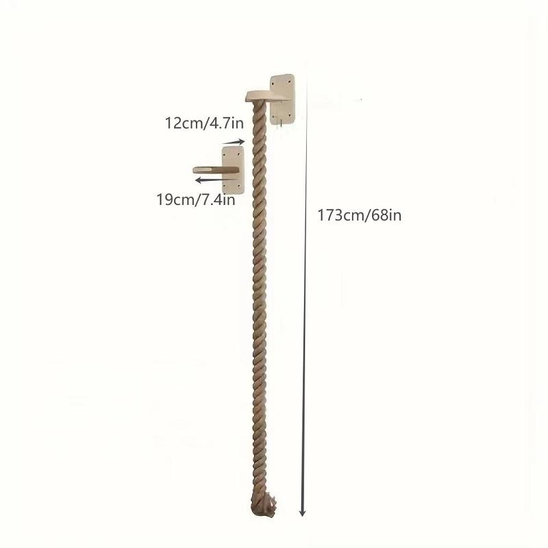 Cat Climbing Rope with Wood Platform Thickened Sisal Rope Reusable Wall Mounted Rope for Cat Furniture Scratcher Play Equipment