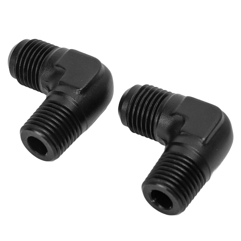 2 Pcs 6AN To 14 NPT Fitting Adapter 90 Degree Male Swivel Gas Line Rail Pump Injector Fitting