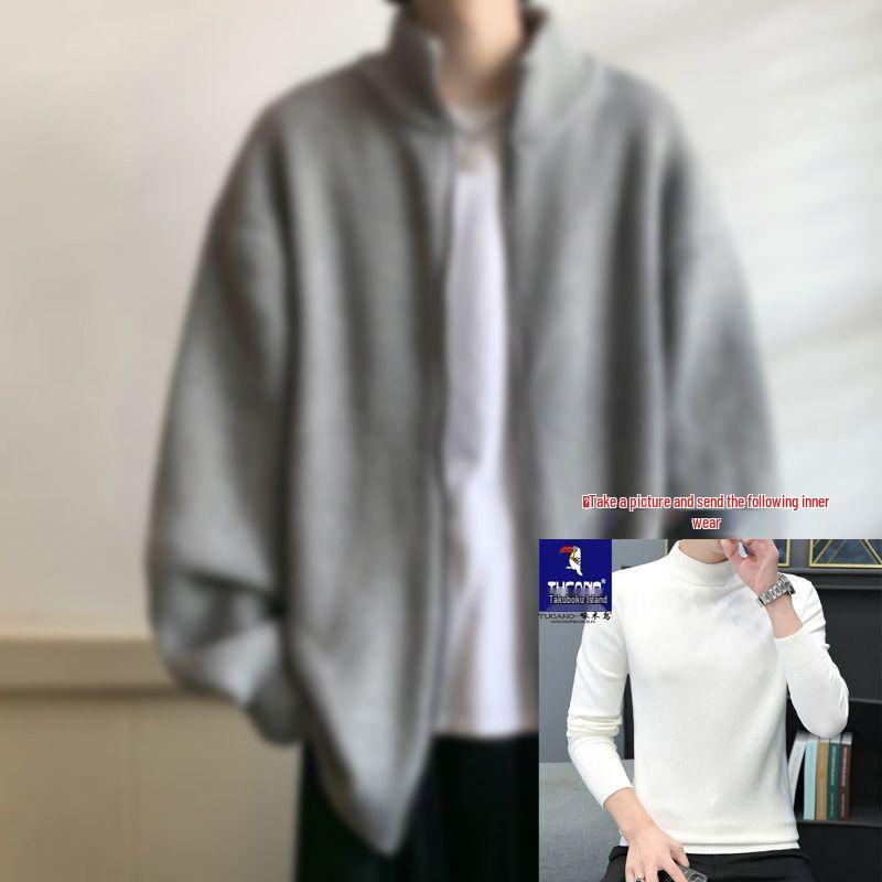 

Woodpecker 2025 Men s Half-High Neck Sweater – Solid Color Knitted, Long Sleeve, Autumn/Winter Warmth, Hong Kong Style 2XL (135-150 lbs)