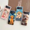 Phone Cover For Samsung Galaxy Z Flip 6 5 4 Case Transparent For Samsung Z Flip 3 Hard PC Foldable Shell Cute Cartoon Dog Capas