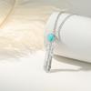 FANCIME Feather Turquoise Necklace in S925 Hawaiian Good Luck Perfect for White and Gift Wrapping Included Women's Silver, Jewelry, Charm, Day,