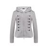 Vintage Striped Hooded Sweatshirt Slim Fit Zip Up Cardigan Streetwear Women