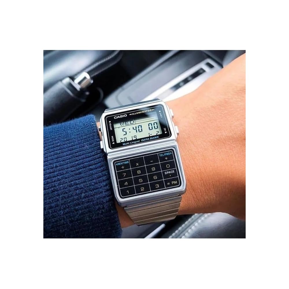 Casio Data Bank DBC-611-1DF Unisex Silver Digital Watch Imported Model