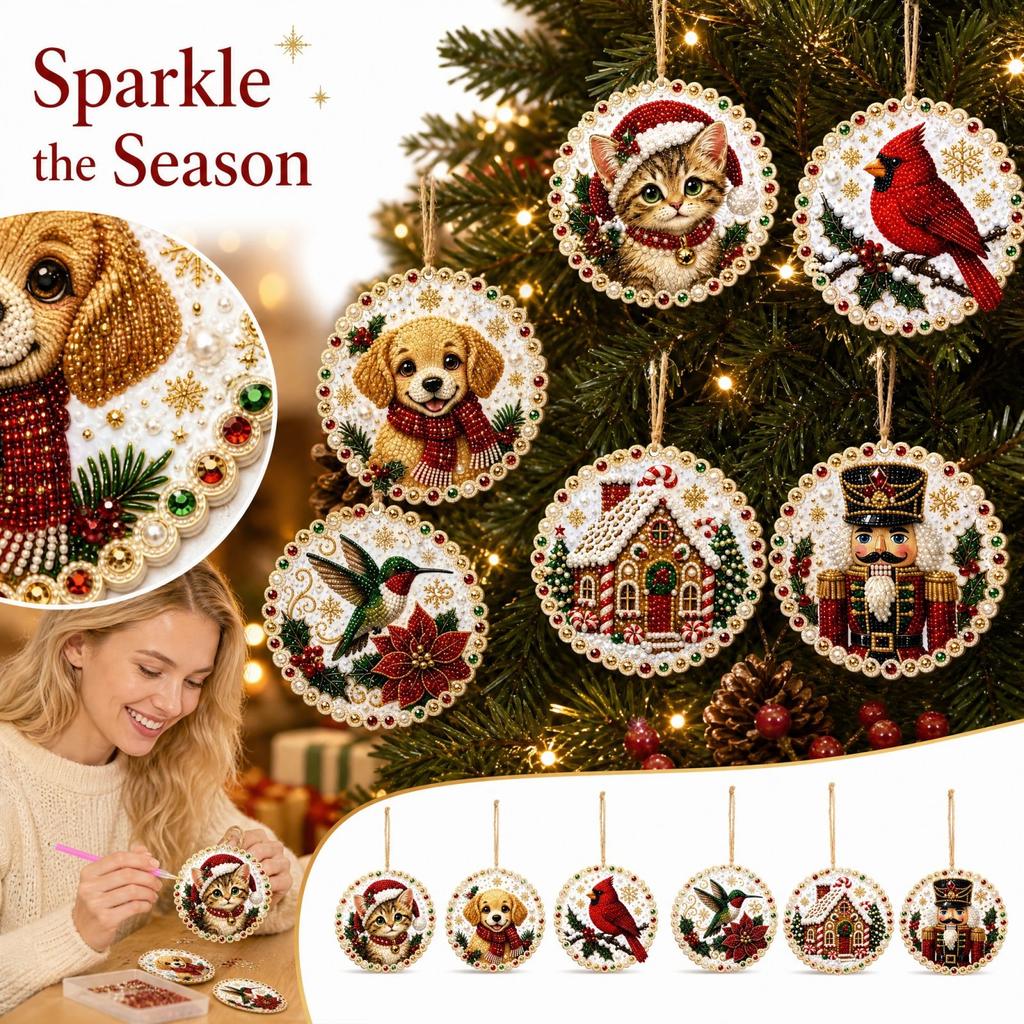 Christmas Ornament Kit with Sticker Decorations for DIY Holiday