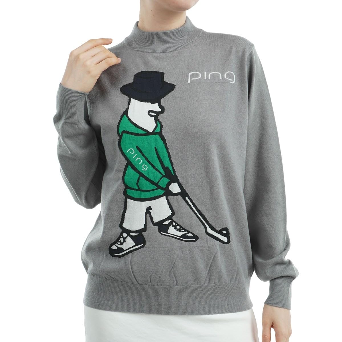 

High Neck Knit Water Absorbing and Heat Golf Sweater M [Ping Apparel] Women s (MR.PING, Generating) / / 622-4275900 021_Gray