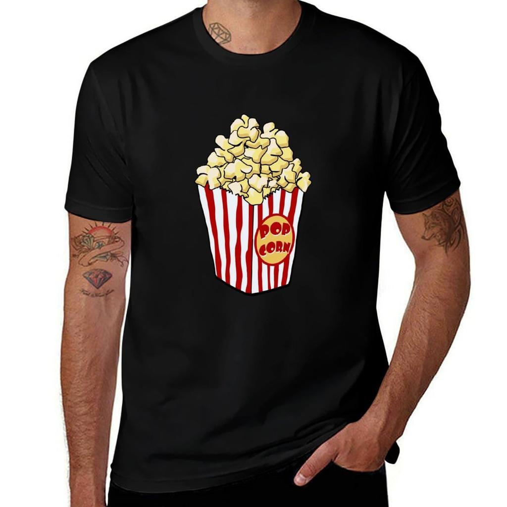 Cartoon Popcorn Bag TShirt Casual Lightweight Short Sleeve Top