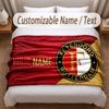 Feyenoord Printed Flannel Blanket Custom Name Text Soft Warm Throw For Bedroom Holiday Gift