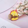 Smaltovaný odznak Calcifer, ohnivý skřítek - Japonská herní kreslená klopová brož