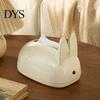 Decorative Facial Tissue Dispenser Cute Rabbit Shape Box, Plastic Dispenser, Bunny Box Holder Cream Style Napkin Case for Living Room And Bedroom