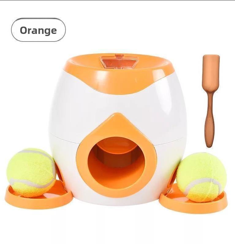 2 in 1 Dog Pet Interactive Toy Tennis Ball Launcher Automatic Throwing Training Reward Machine Fun Feeding Machine Pet Supplies