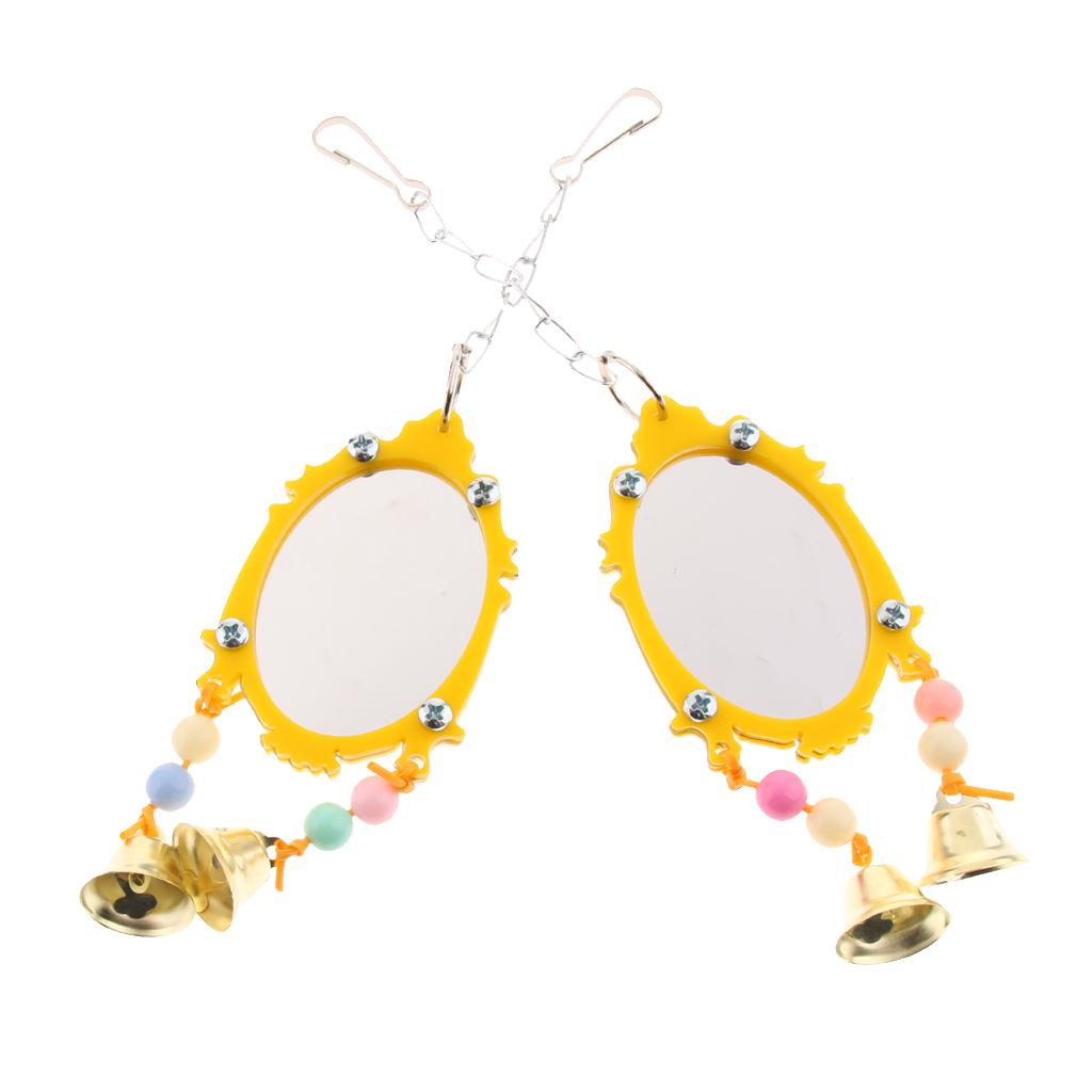 Buy 2Pcs / Set Pet Bird Mirror Toy Parrot Mirrors with Bell 1 at
