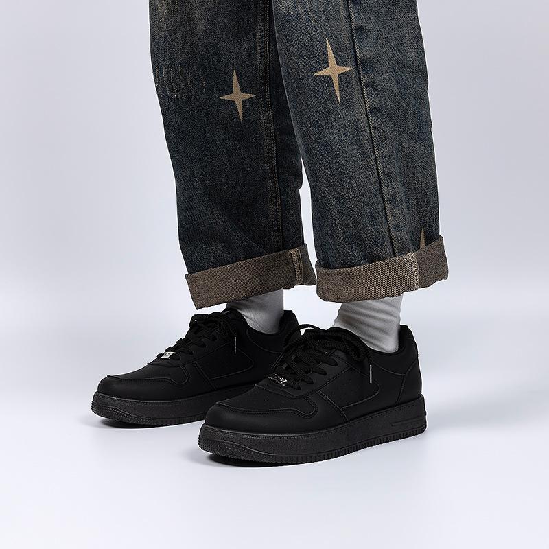 Globale unsichtbare Innenhöhenerhöhung lässige Board-Schuhe Herren ZHQ-HY096-G Sommer-Trend vielseitige schwarze Plateauschuhe