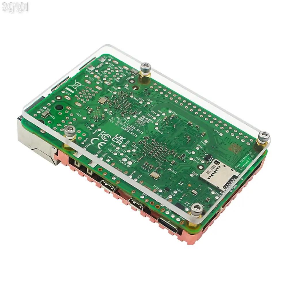 Pure Copper Heatsink Cooling Kit Passive Cooling Shell 3mm Copper Enclosure with Cooling Fan Suitable for Raspberry Pi 5