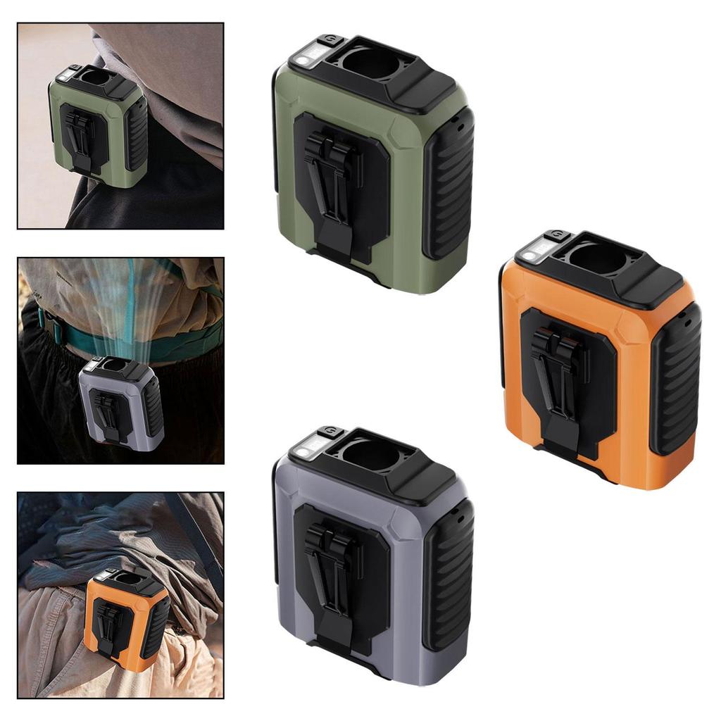 Waist Clip Fan Flashlight 100 Gears Strong Wind Hands Freely Belt Clip Fan for Farm Courier Cycling Hiking Outdoor Activities