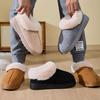 Fashion Classic Faux Suede Plush Slippers Women Indoor Non Slip Warm Cotton Slippers Woman Winter Furry Platform Snow Boots Mujer