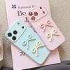 Three-dimensional Polka Dot Bow Mobile Phone Case for iPhone17Pro Apple 16 Anti-drop Heart-shaped TPU Protective Case 13