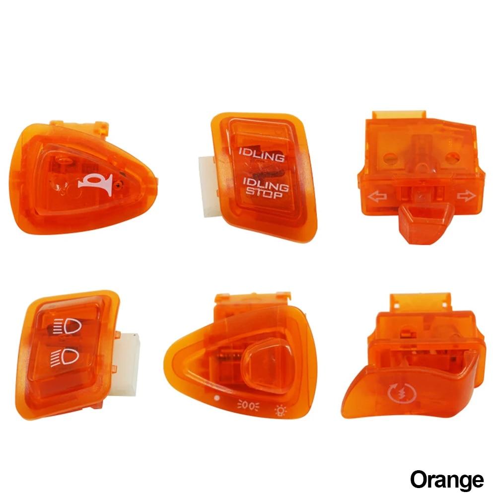 6Pcs/Set Motorcycle Head Light Horn Dimmer Turn Starter Single Switch Button For GY6 50cc 125cc 150cc ATV Moped Scooter