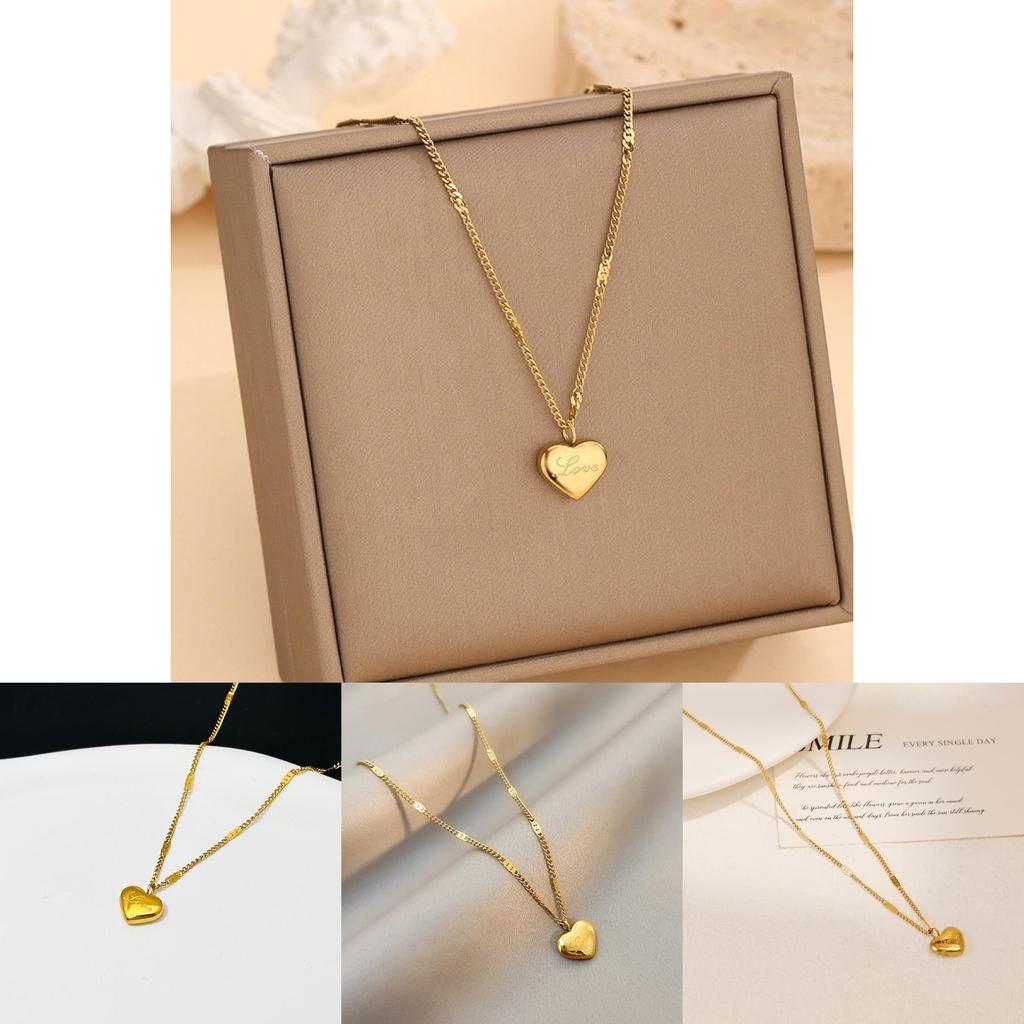 Minimalist Titanium Steel Letter Pendant Necklace With Gold Plating For Daily Wear And Gifts
