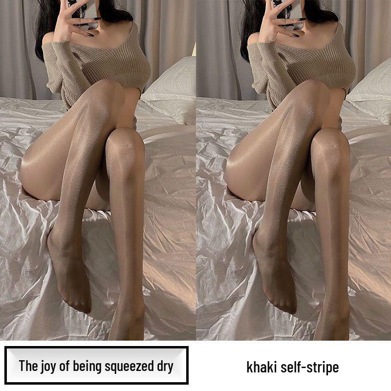 Perleťové dámské punčochy - Lesklé černé a bílé hedvábné, Ultratenké, Zeštíhlující, Šedé punčochové kalhoty pro vylepšení pokožky na léto.