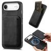 For iPhone Air Case Compatible with MagSafe Leather Back Cover with Detachable Card Holder