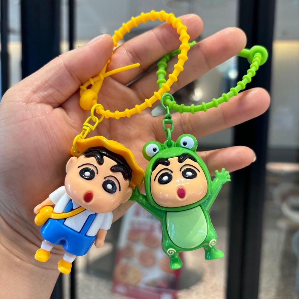 Crayon Shinchan Figure Toys Keychain Cute Cartoon PVC Doll Colorful Strap Bag Decor Backpack Ornament Party Favor Gifts for Girl