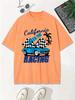 California Speed  Racing Prints Washed TShirt Women Cotton Oversized Tops Casual ONeck Distressed T Shirt Summer Clothes