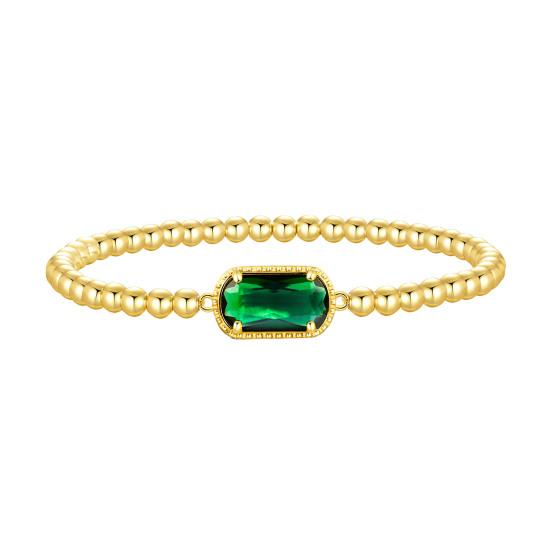 Dámsky náramok Štvorcový zirkónový náramok z korálikov z nehrdzavejúcej ocele Odolný voči opotrebeniu Hrdzuvzdorný náramok Na párty Denné nosenie