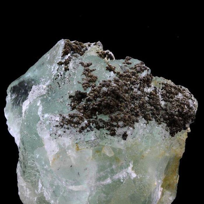 Pierres et Minéraux. Fluorite + Pyrite. 169.0 ct. Aouli, Midelt Province, Drâa-Tafilalet, Maroc.