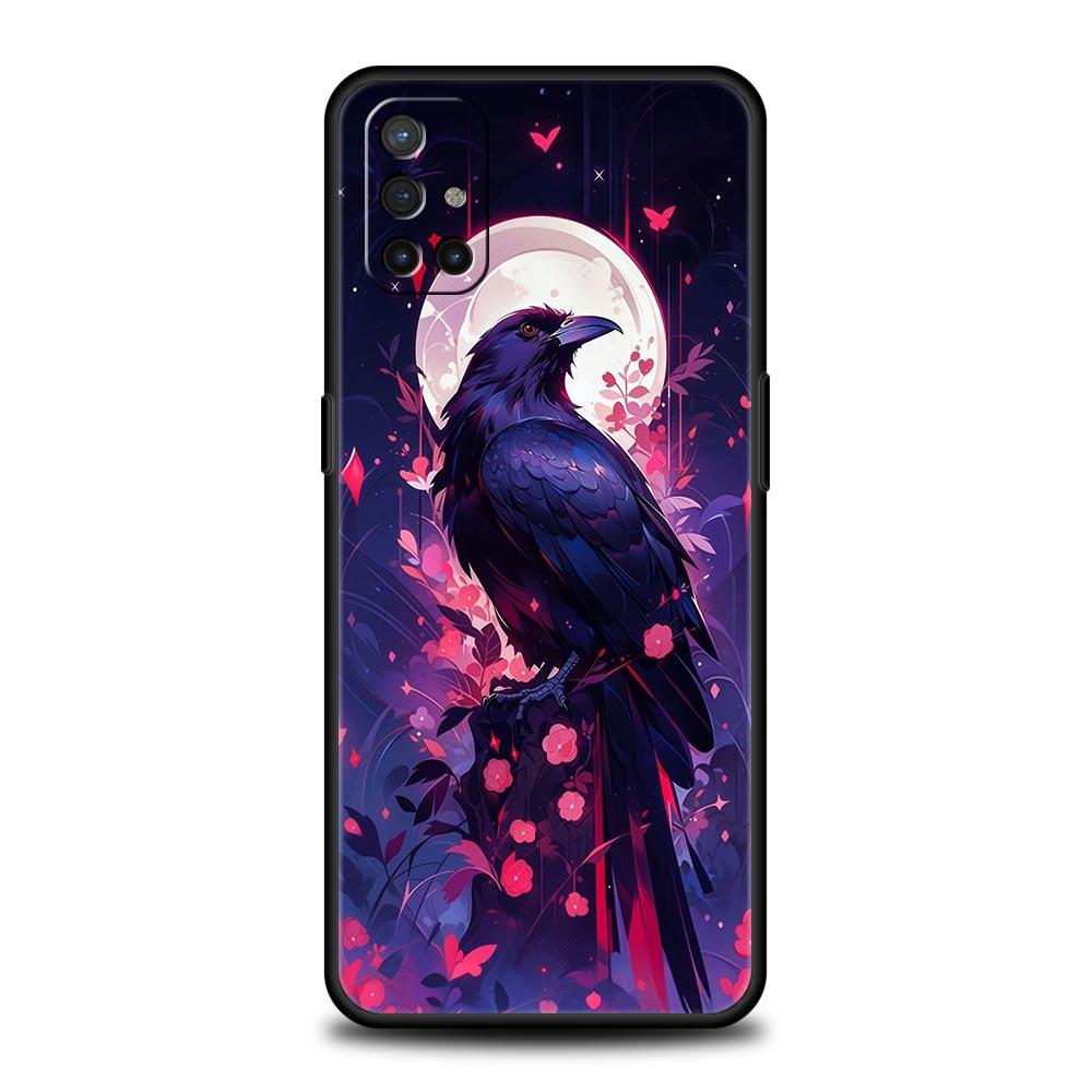 Phone Case For Oneplus 13R 13 12 10T 11 R10 Nord N100 N200 N10 9 9R CE 2 3 Z Pro Lite 5G Soft TPU Cover Black Raven Fundas Capas