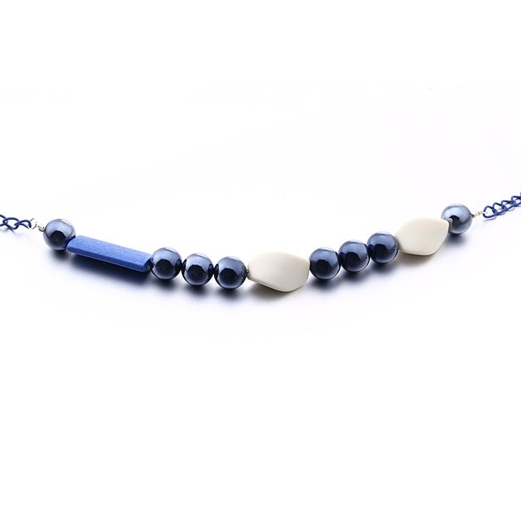 JMXD-Geometric Wood Necklace Women's Acrylic Bead Necklace New Accessories Exaggerated Jewelry