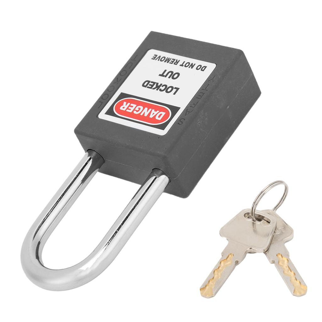 1.5in Safety Padlocks Steel Beam Insulated Lock with 2 Keys for Industry Machine ManufacturingBlack