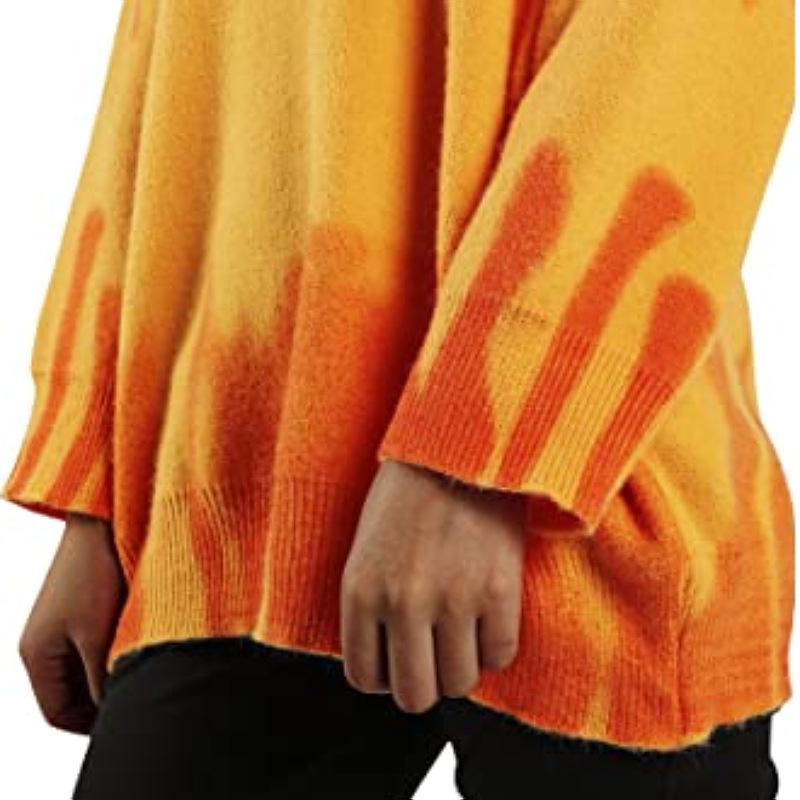 Dámský volný pletený svetr s potiskem v ležérním stylu na podzim/zimu 2025